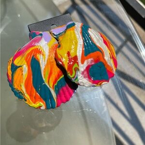 “On a cruise” colorful Seashell Earrings